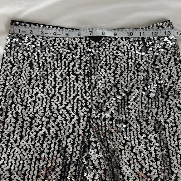 NWT Maeve by Anthropologie The Collette Cropped Wide Leg Sequin Pant Size 25 - Picture 14 of 17